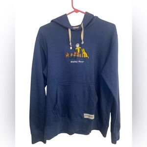 Life Is Good blue Hoodie with Happy Hour in front size S